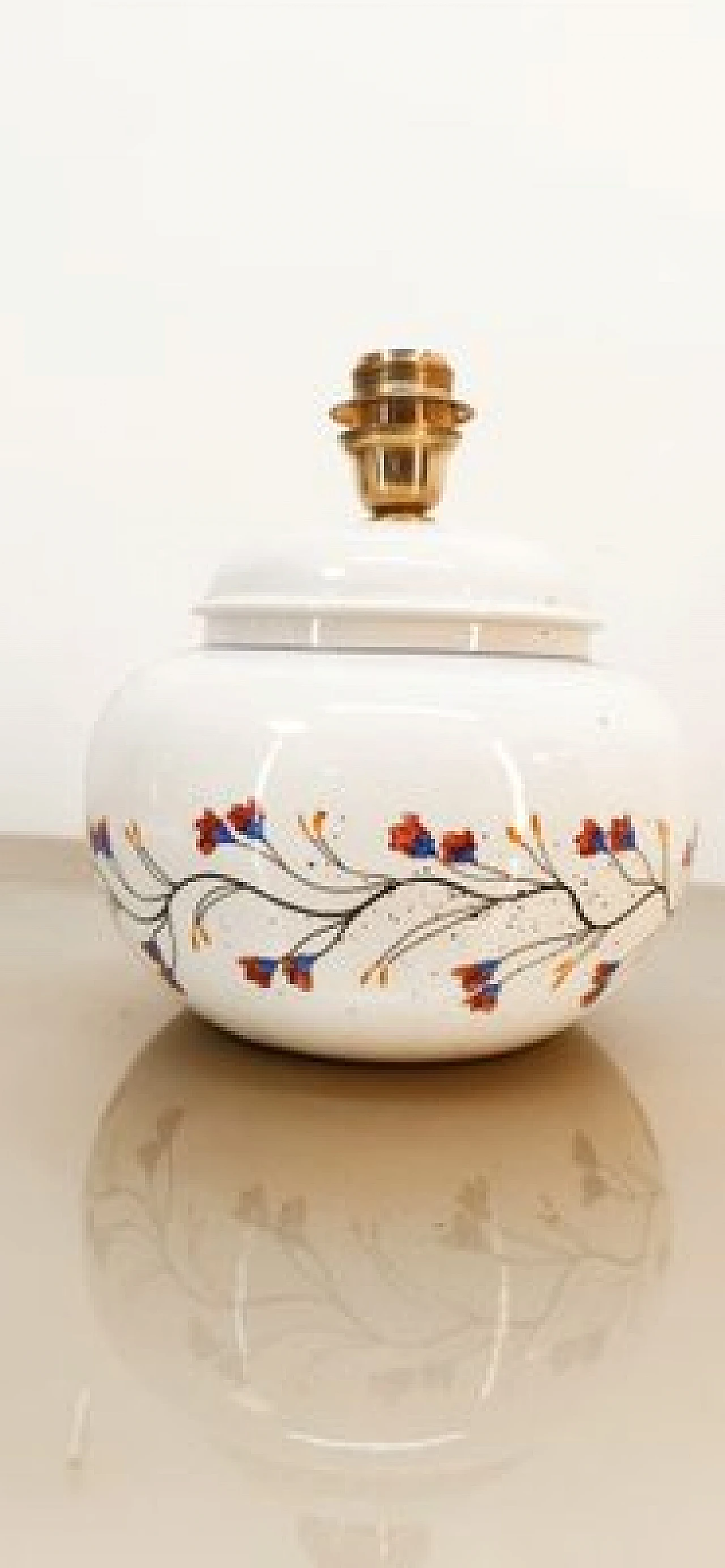 Ceramic lamp with floral decoration, 1980s 7