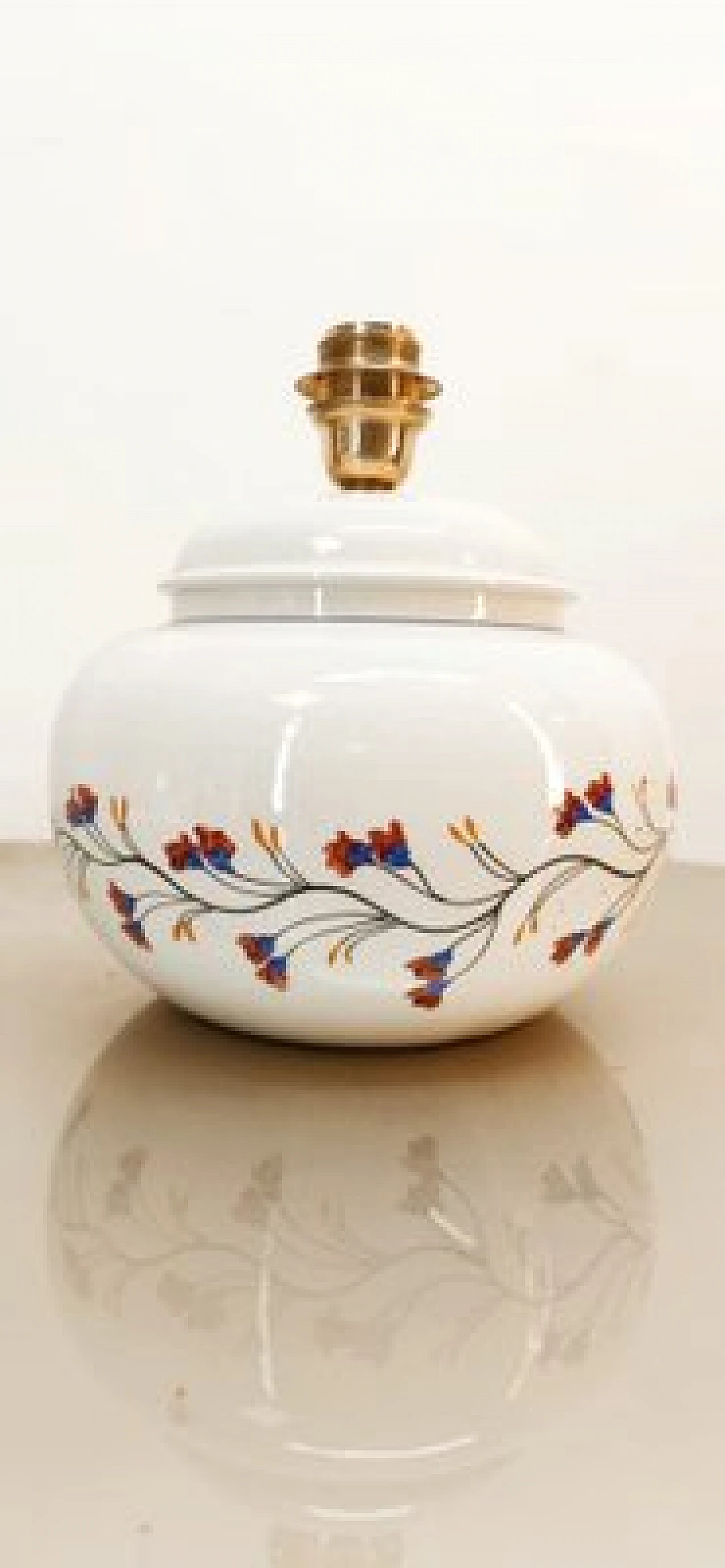 Ceramic lamp with floral decoration, 1980s 8