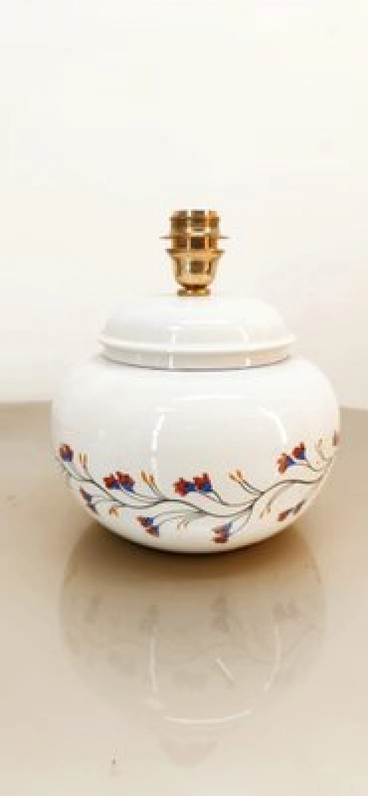 Ceramic lamp with floral decoration, 1980s 9