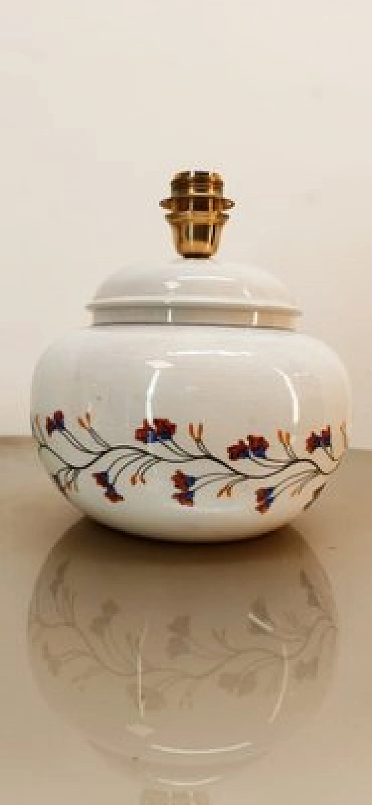 Ceramic lamp with floral decoration, 1980s 11