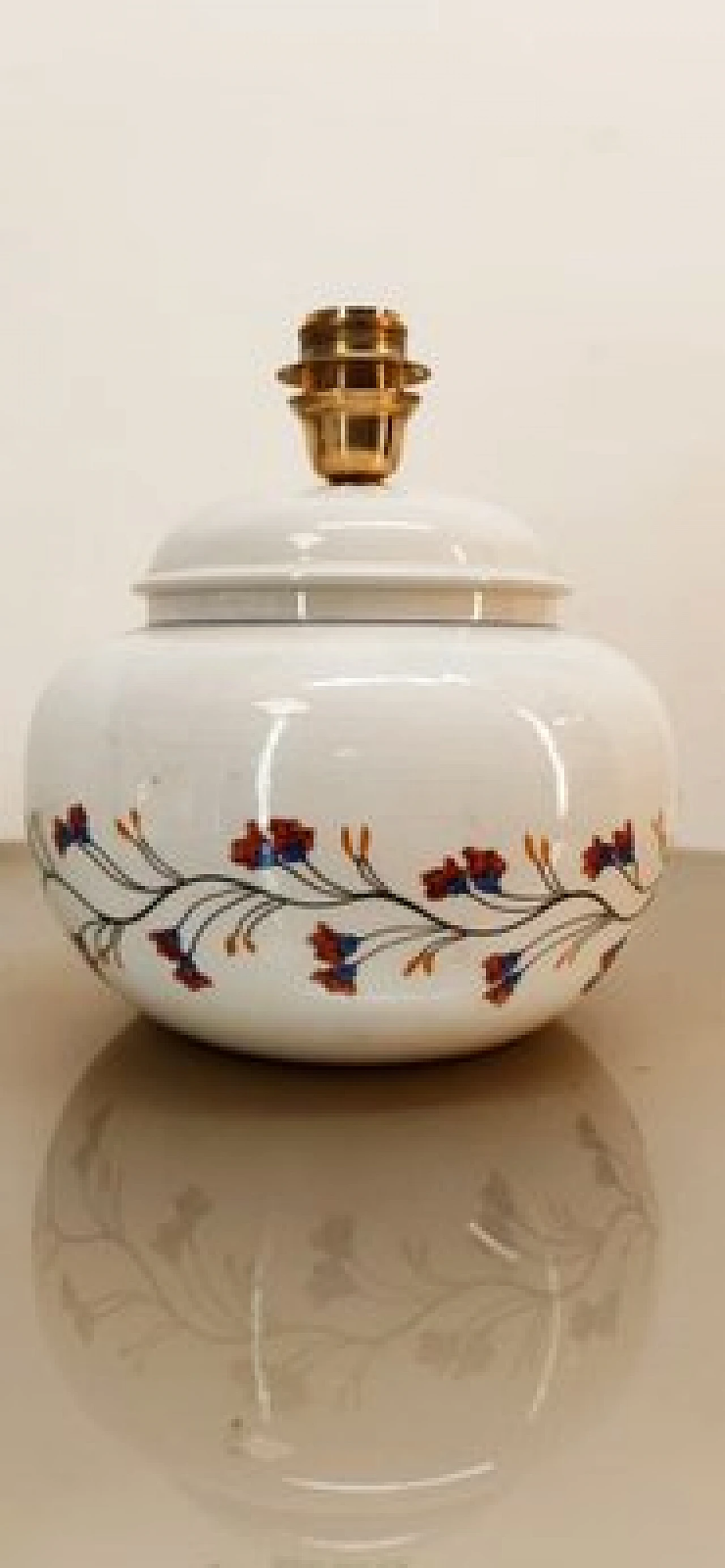 Ceramic lamp with floral decoration, 1980s 12