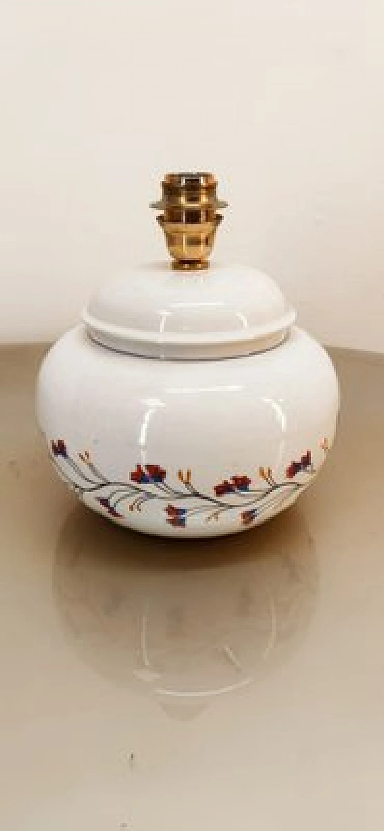 Ceramic lamp with floral decoration, 1980s 13