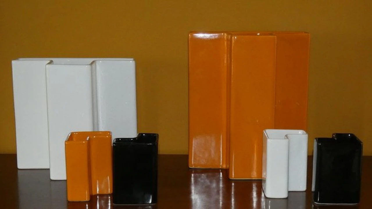 6 Ceramic vases by Aldo Cotti for Tronconi, 1970s 1