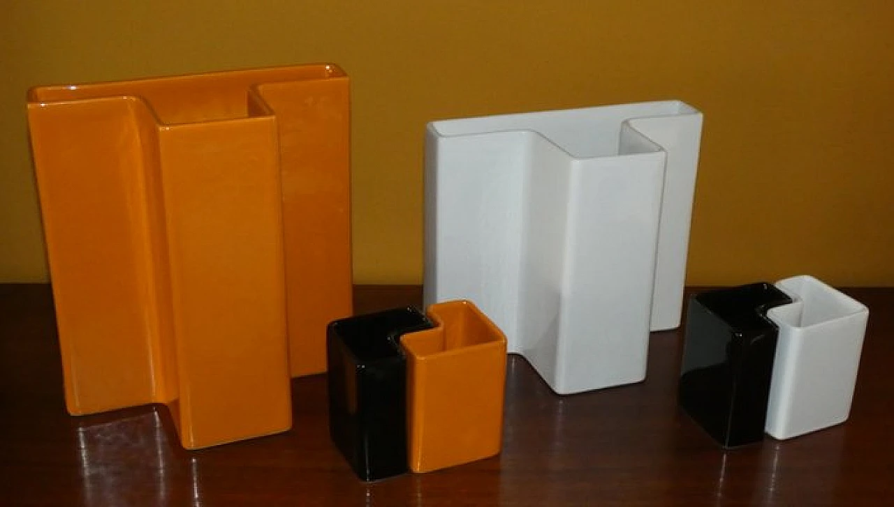 6 Ceramic vases by Aldo Cotti for Tronconi, 1970s 2