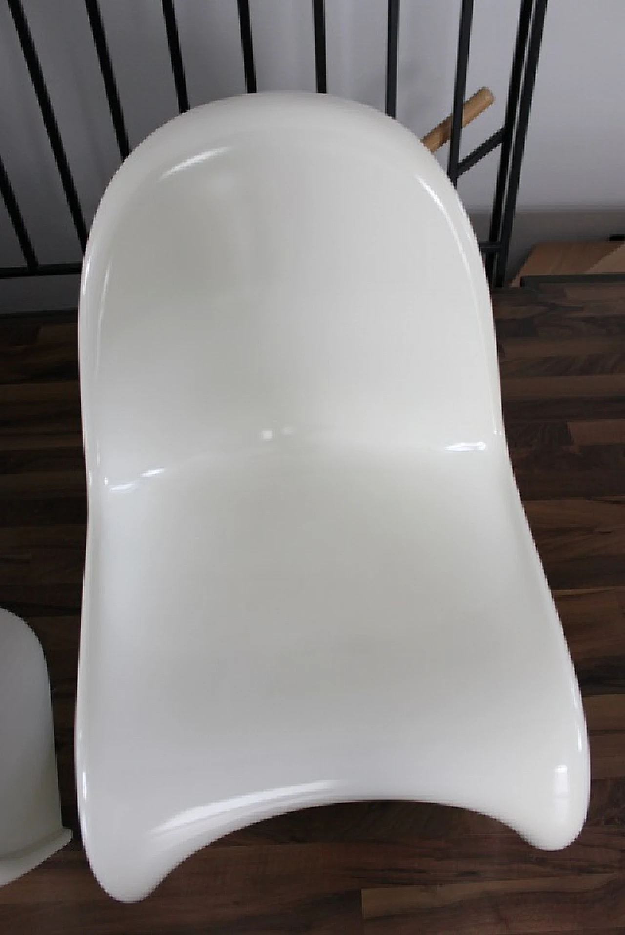 Pair of glossy white Panton Chair Classic chairs by Vitra, 1990s 7