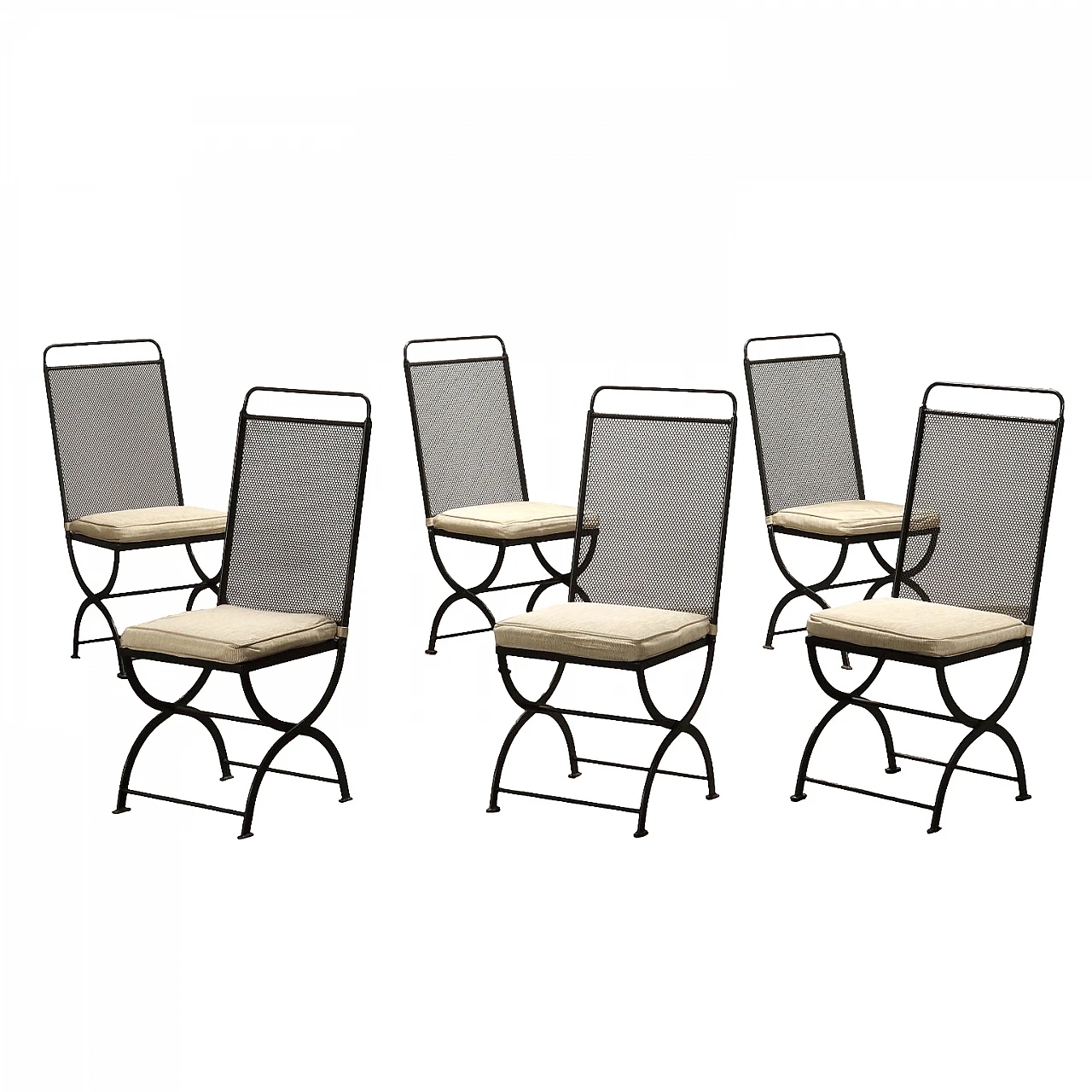 6 Nonaro metal chairs by L. Caccia Dominioni for Azucena, 1980s 1