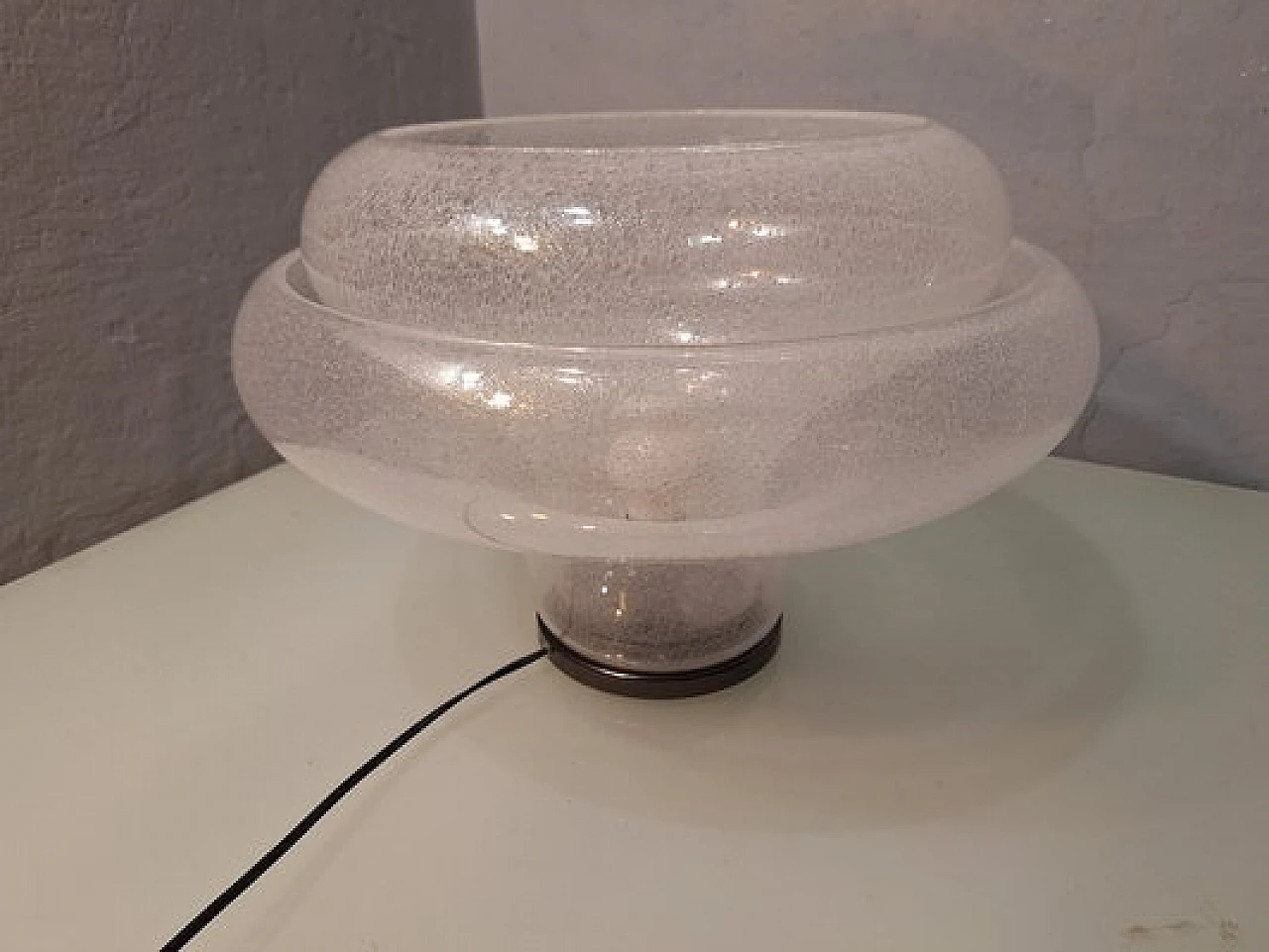 Lampada da tavolo Lotus Pullegous di C. Nason per Mazzega, anni '80 9