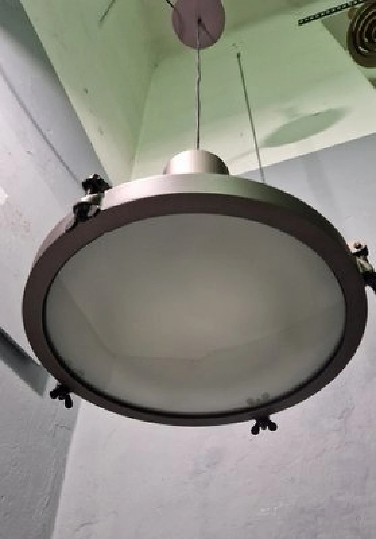 365 Iron & glass ceiling lamp by Le Corbusier for Nemo, 1990s 9