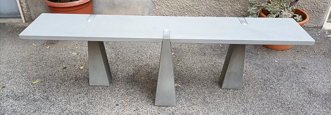 Console in grey stone by Angelo Mangiarotti for Skipper, 1980s 1