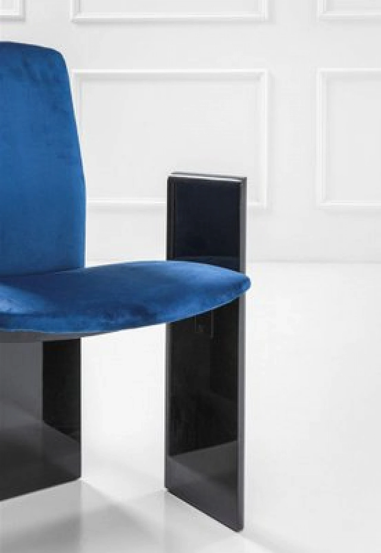 6 Dining chairs in black & blue by M. Kawakami from Arflex, 1960s 5