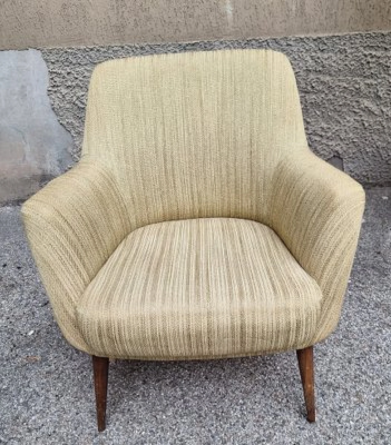 1101 Armchair in khaki fabric by Nino Zoncada for Cassina, 1950s 1