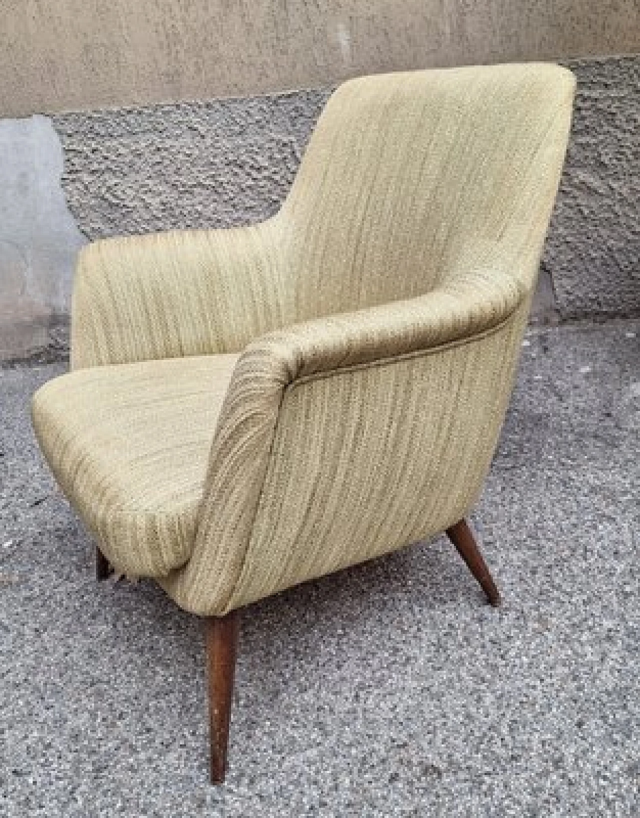 1101 Armchair in khaki fabric by Nino Zoncada for Cassina, 1950s 2