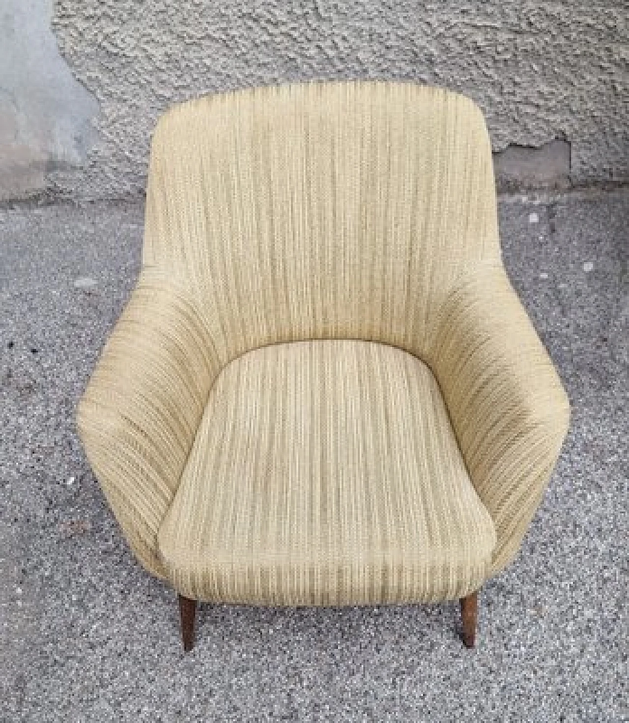 1101 Armchair in khaki fabric by Nino Zoncada for Cassina, 1950s 3