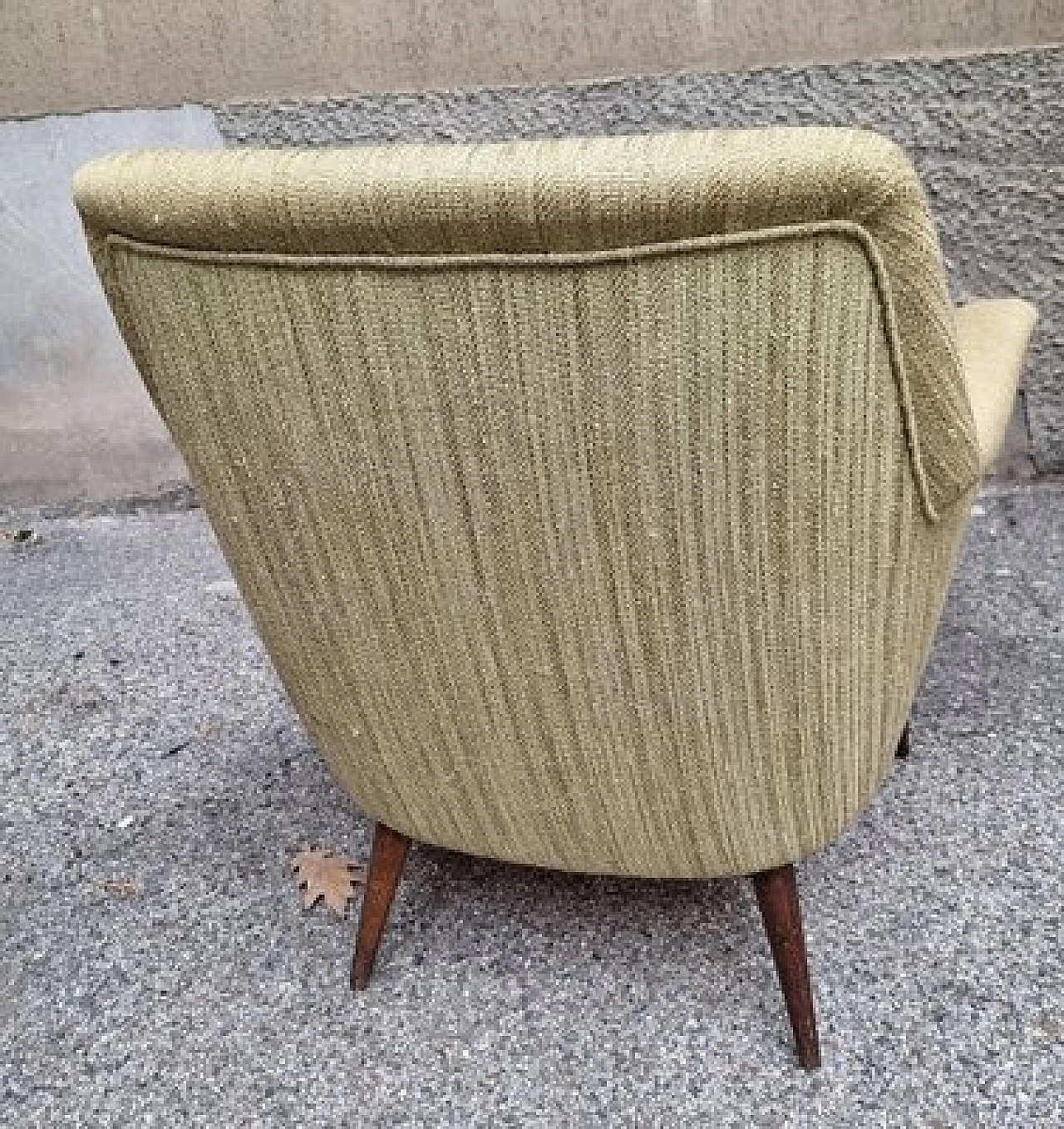 1101 Armchair in khaki fabric by Nino Zoncada for Cassina, 1950s 4