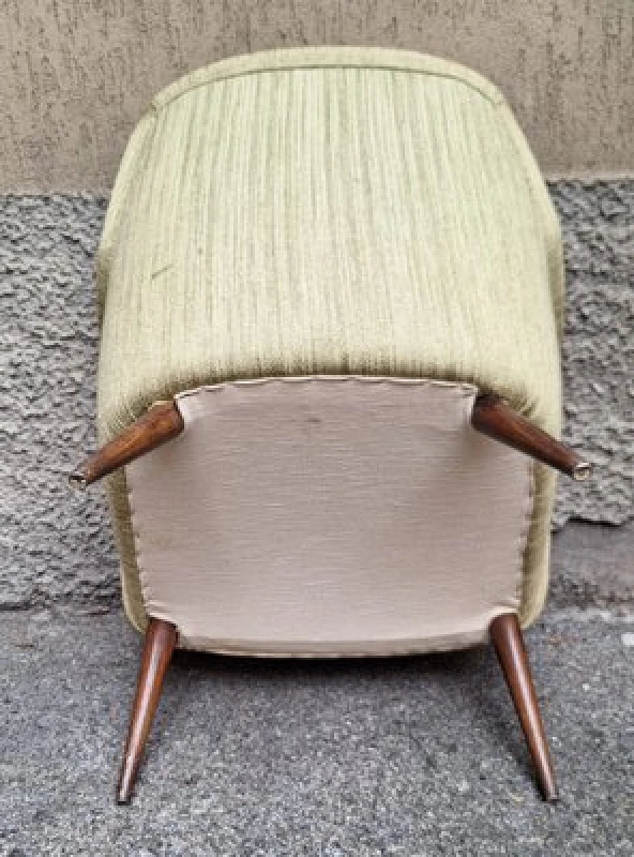 1101 Armchair in khaki fabric by Nino Zoncada for Cassina, 1950s 5