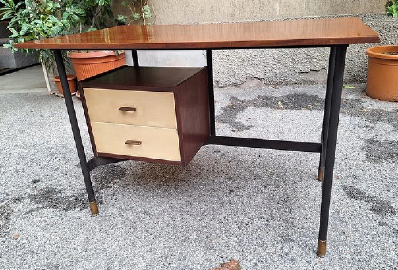 Rosewood desk by Luigi Caccia Dominioni for Azucena, 1950s 1