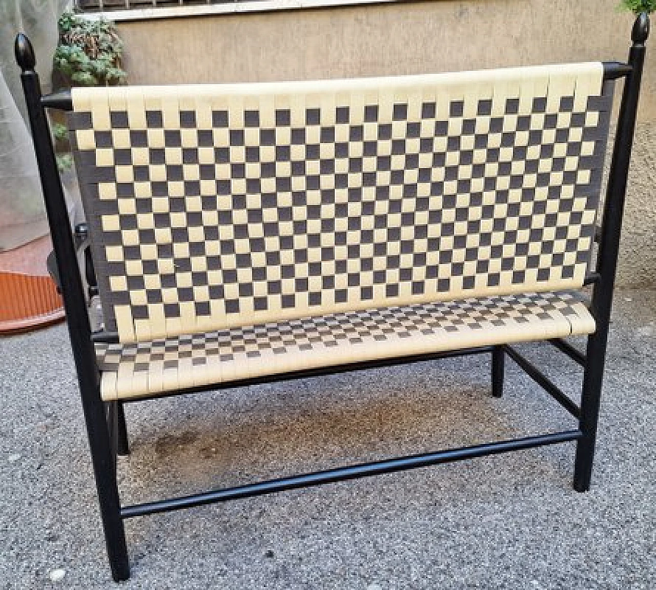 Shakers 2-seater sofa in two-tone wood by ICF De Padova, 1980s 3