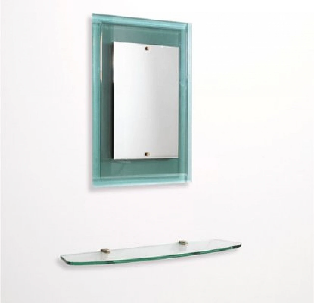 Wall mirror with console by Max Ingrand for Fontana Arte, 1950s 1