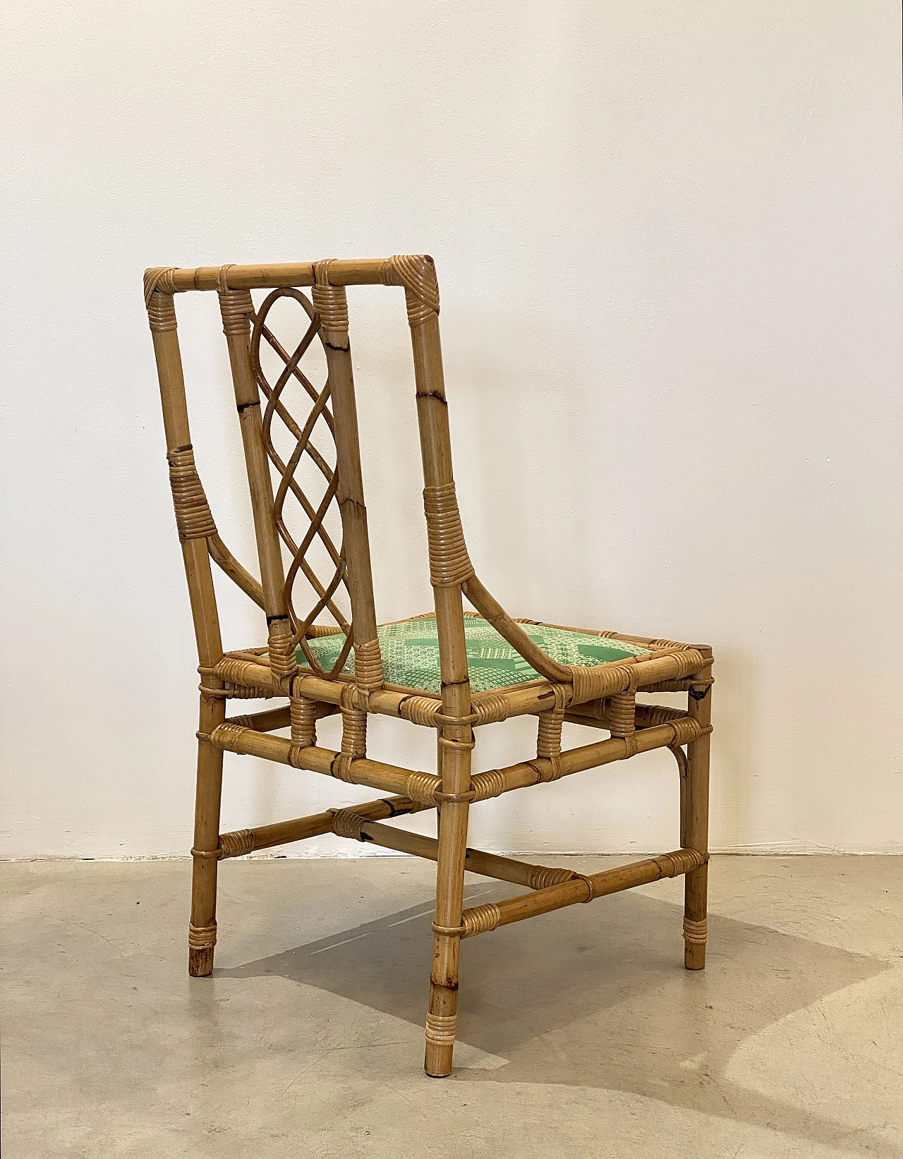 8 Chairs and table Sambù by Vivai del Sud, 1970s 22