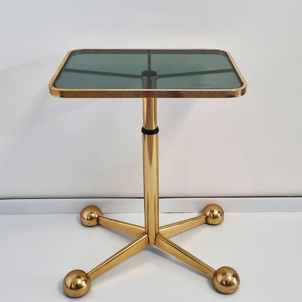 Brass and glass coffee table by Allegri Arredamenti Parma, 1970s 1