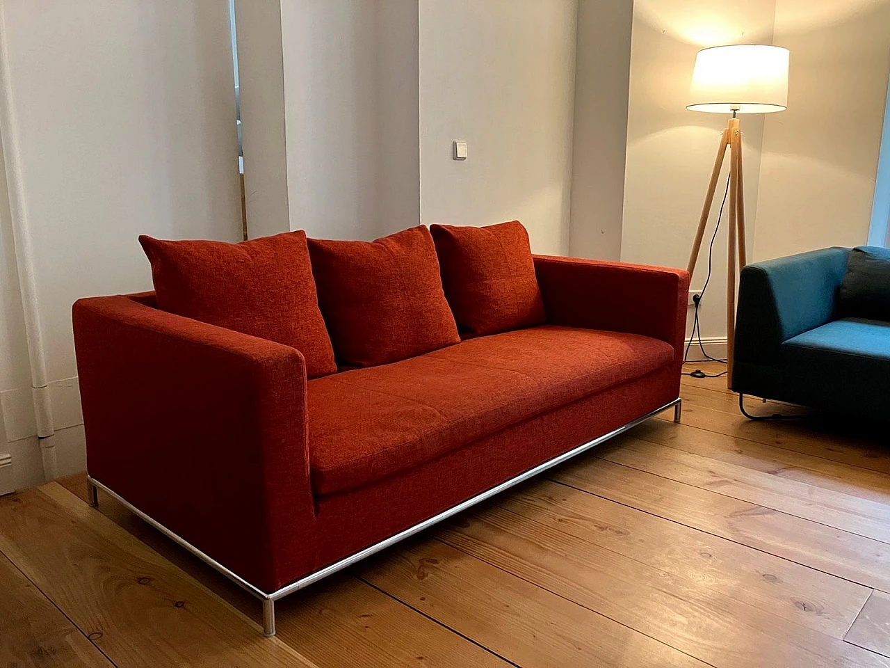 Divano George GS197 in tessuto rosso di A. Citterio per B&B Italia 3