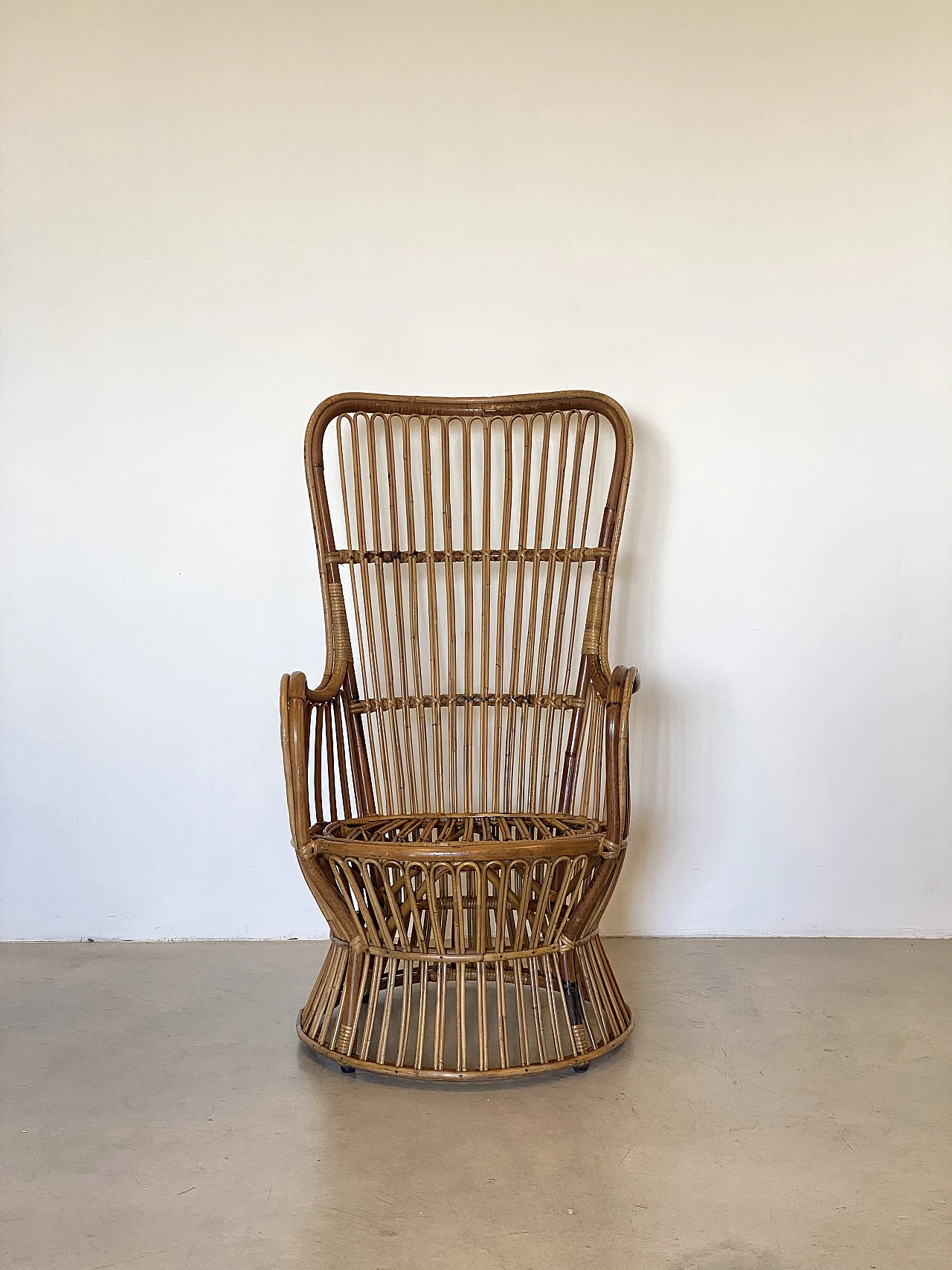 Pair of bamboo armchairs, 1970s 5