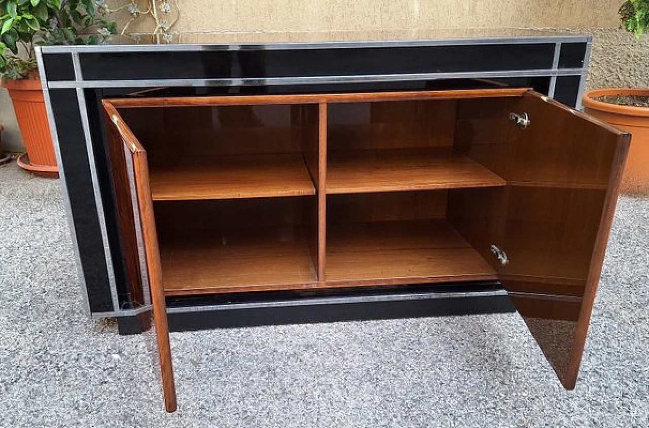 Credenza in vetro e legno di Willy Rizzo per Mario Sabot, anni '70 4