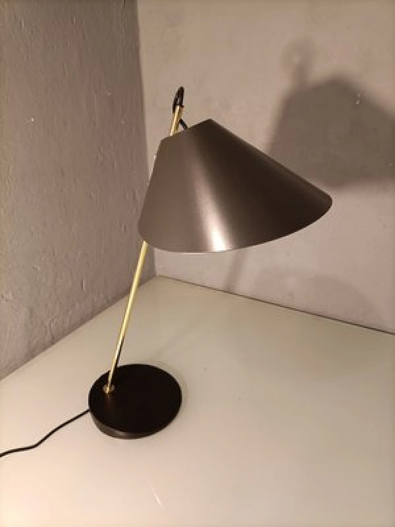 Table lamp in iron & brass by L. C. Dominioni for Azucena, 1990s 1