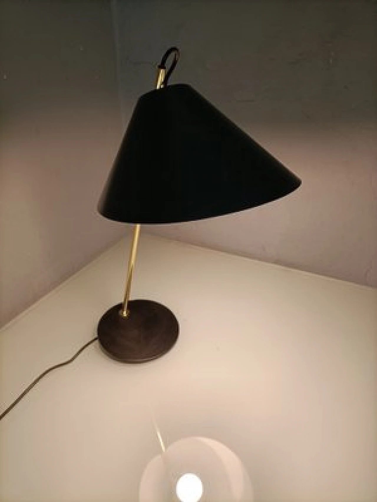 Table lamp in iron & brass by L. C. Dominioni for Azucena, 1990s 2