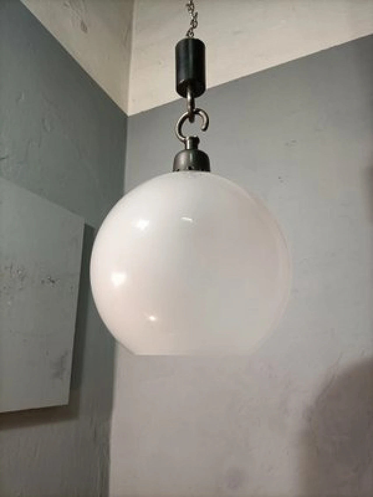 Lampadario Boccia LS10 in vetro di Dominioni per Azucena, anni '70 1