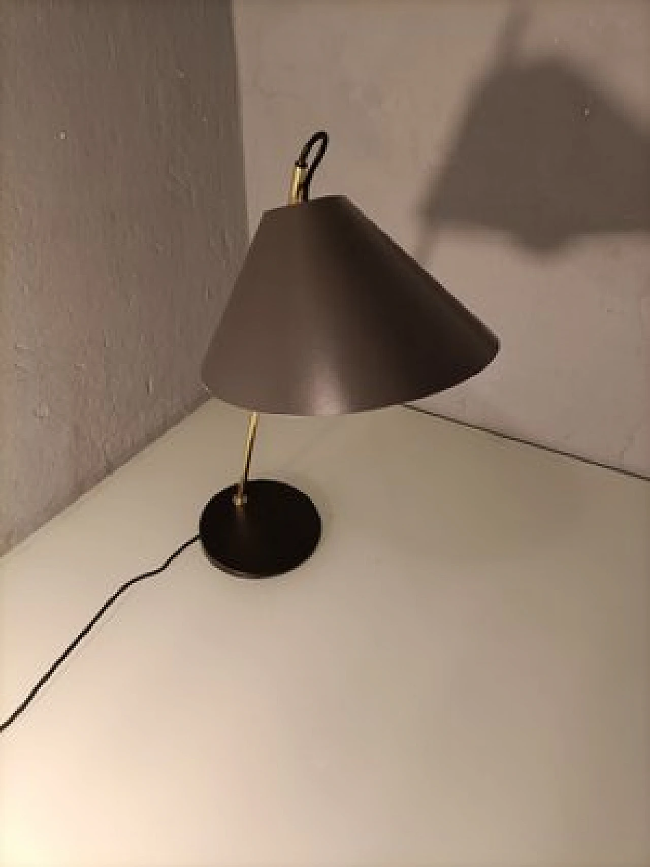 Table lamp in iron & brass by L. C. Dominioni for Azucena, 1990s 9