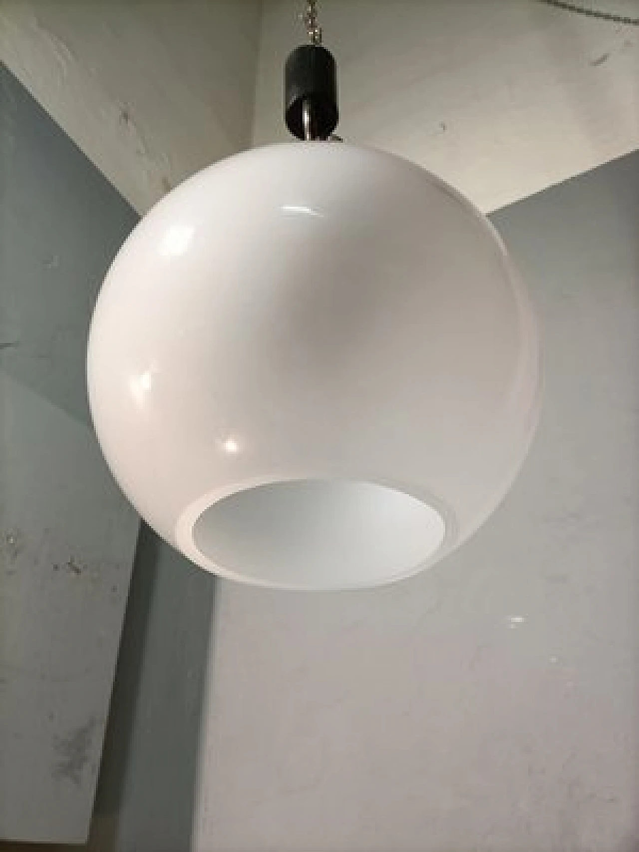 Lampadario Boccia LS10 in vetro di Dominioni per Azucena, anni '70 3