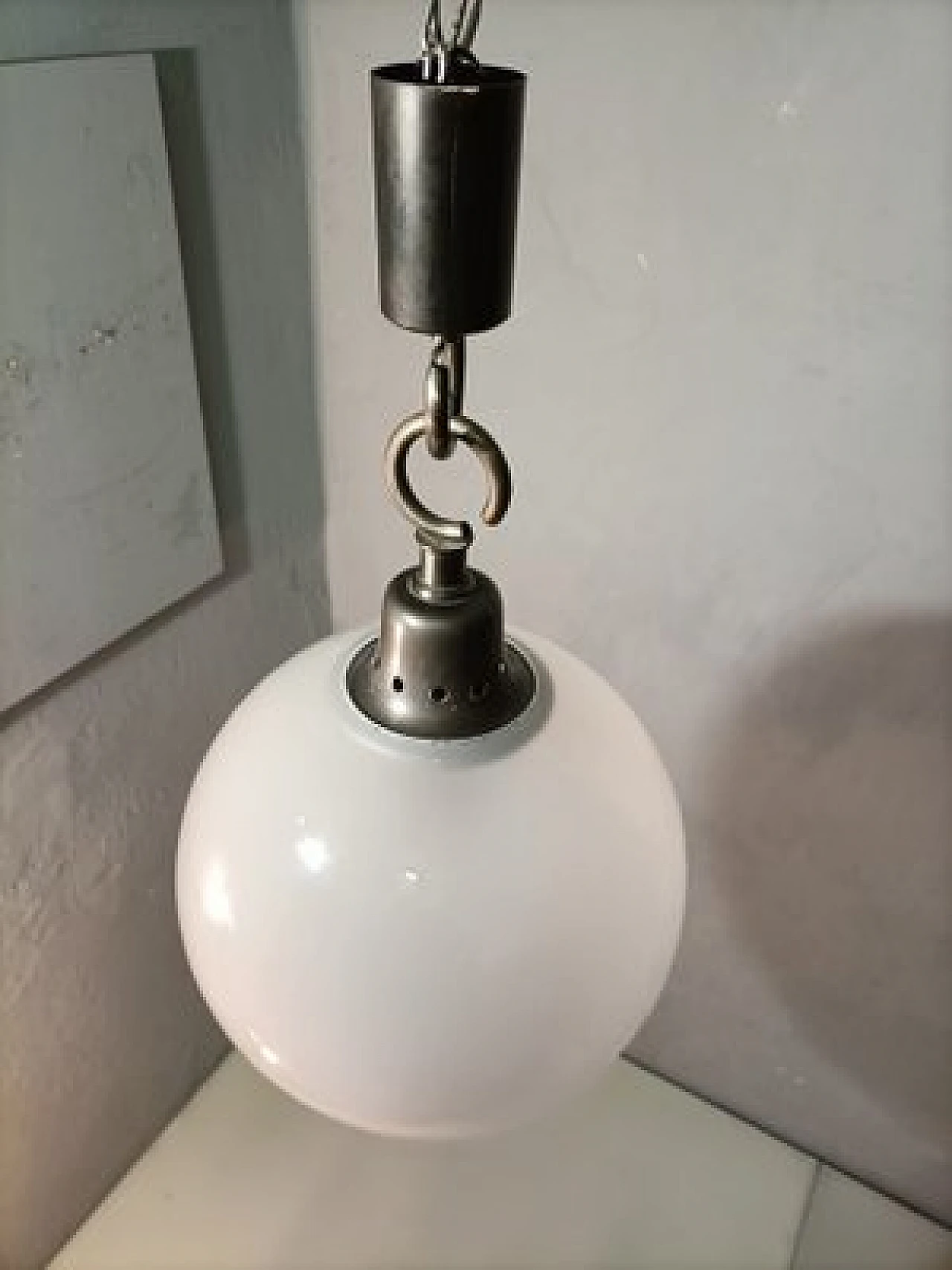 Lampadario Boccia LS10 in vetro di Dominioni per Azucena, anni '70 4