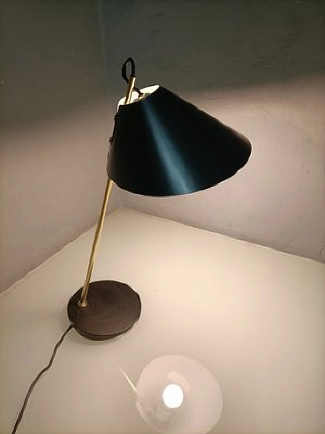 Table lamp in iron & brass by L. C. Dominioni for Azucena, 1990s 11