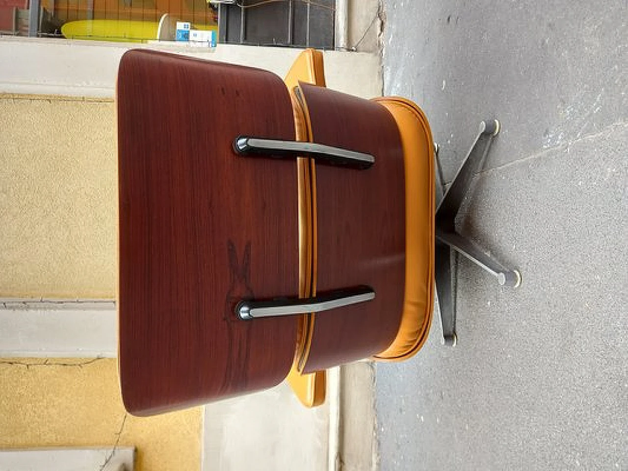 Brown leather armchair by C. & R. Eames for ICF De Padova, 1960s 6