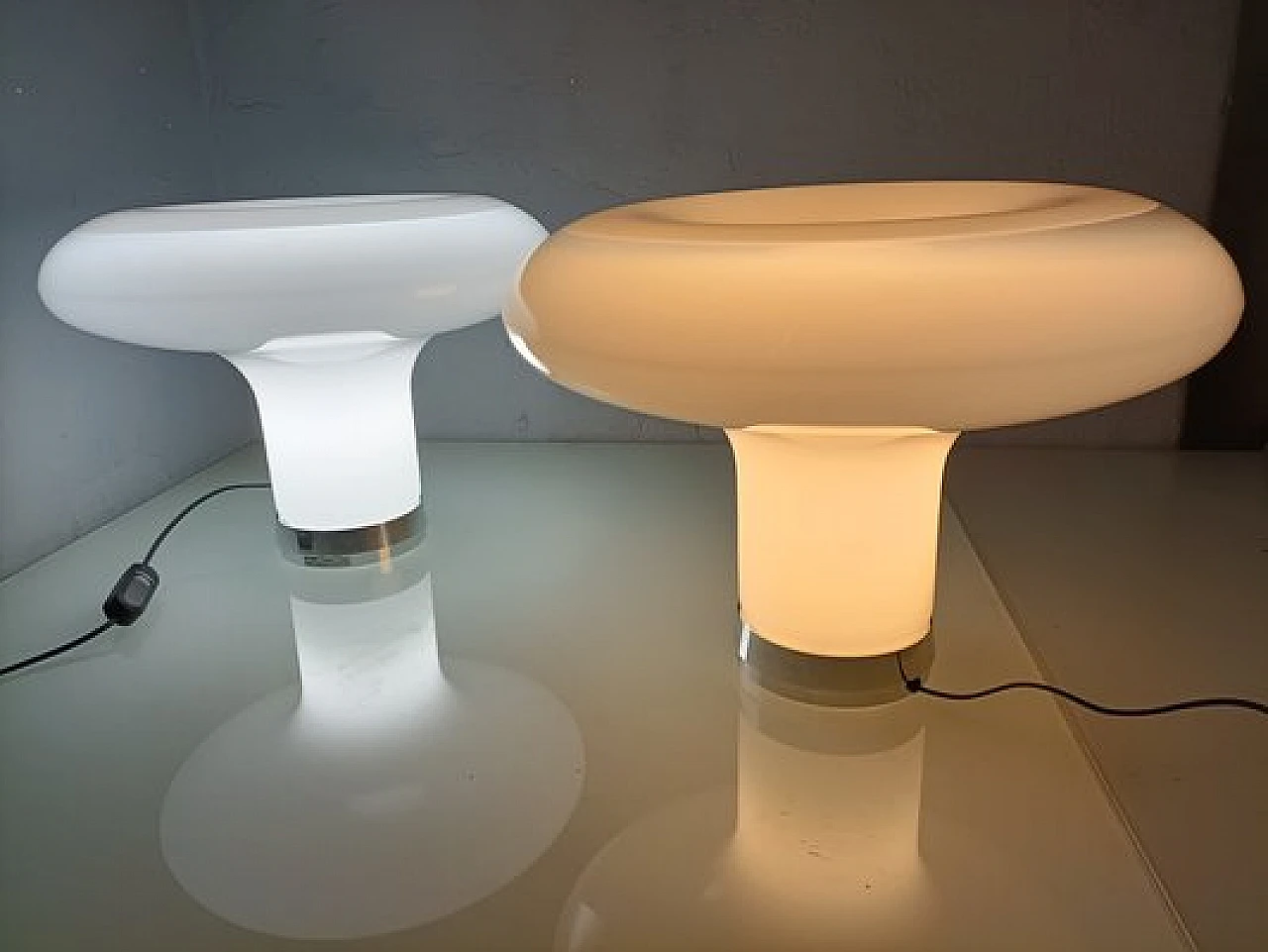 Lesbo table lamp in glass & iron by A. Mangiarotti for Artemide, 1990s 11