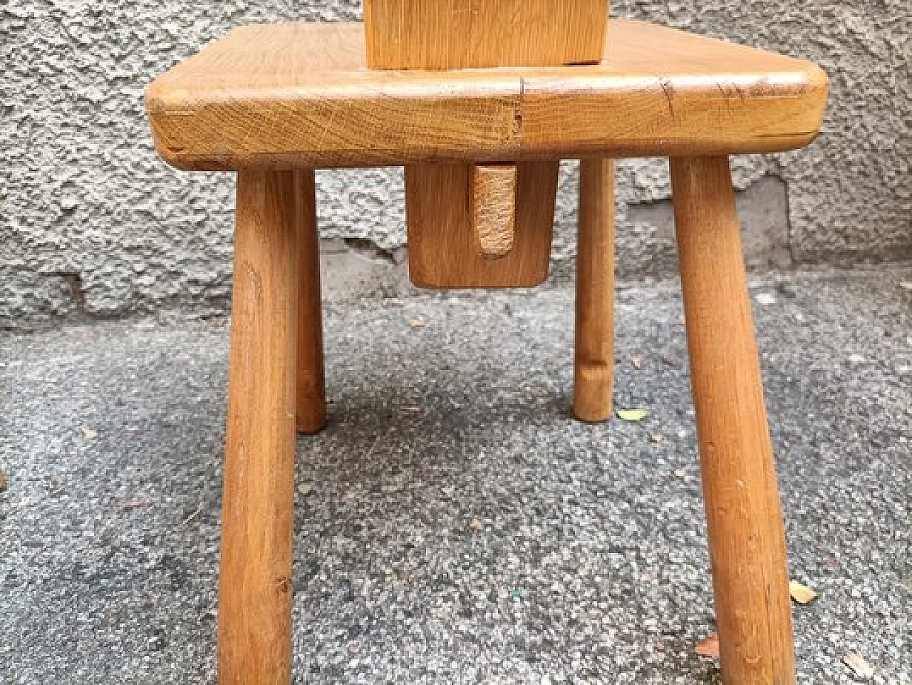 4 Hand carved wooden chairs, 1950s 4