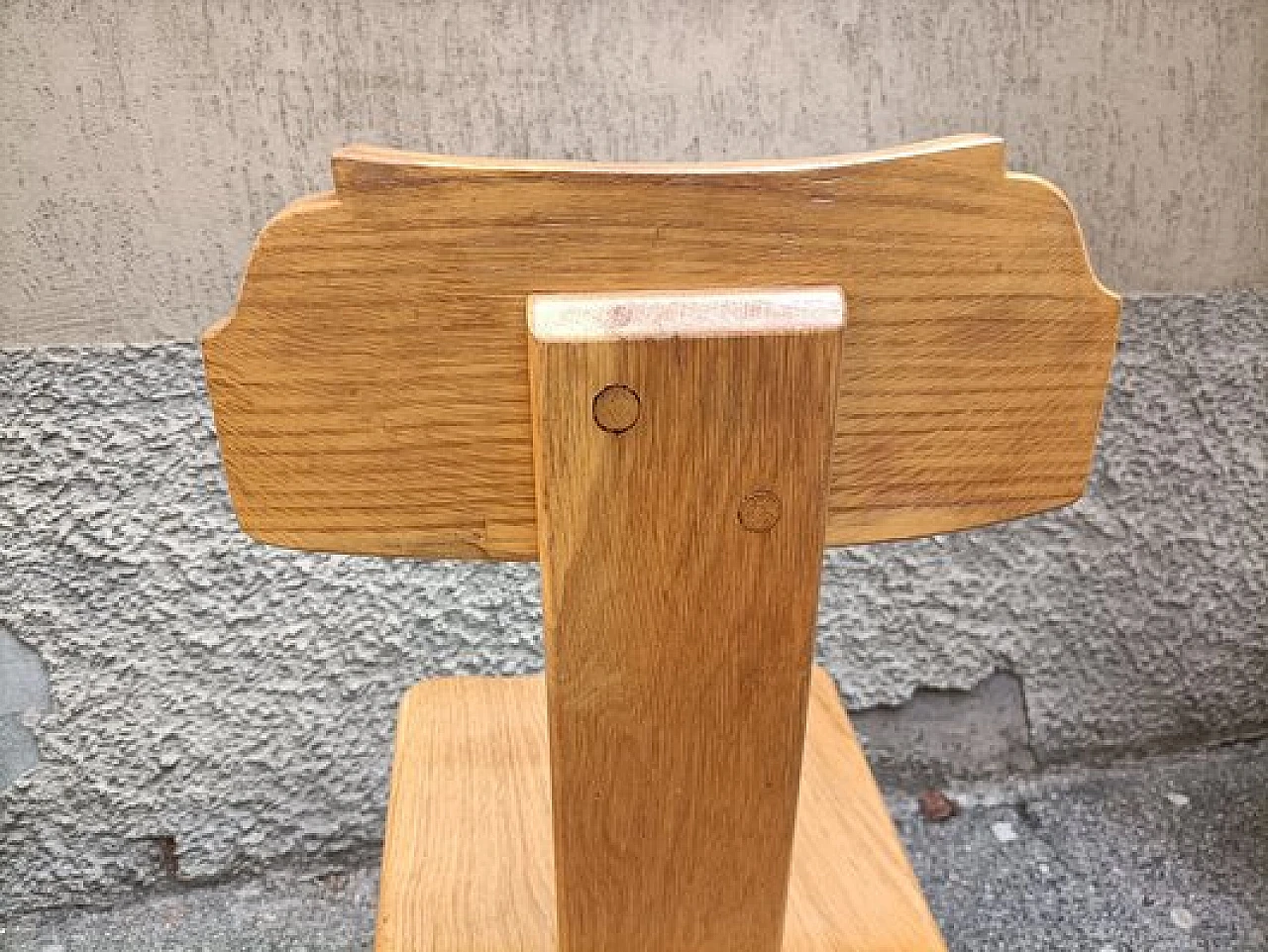 4 Hand carved wooden chairs, 1950s 5