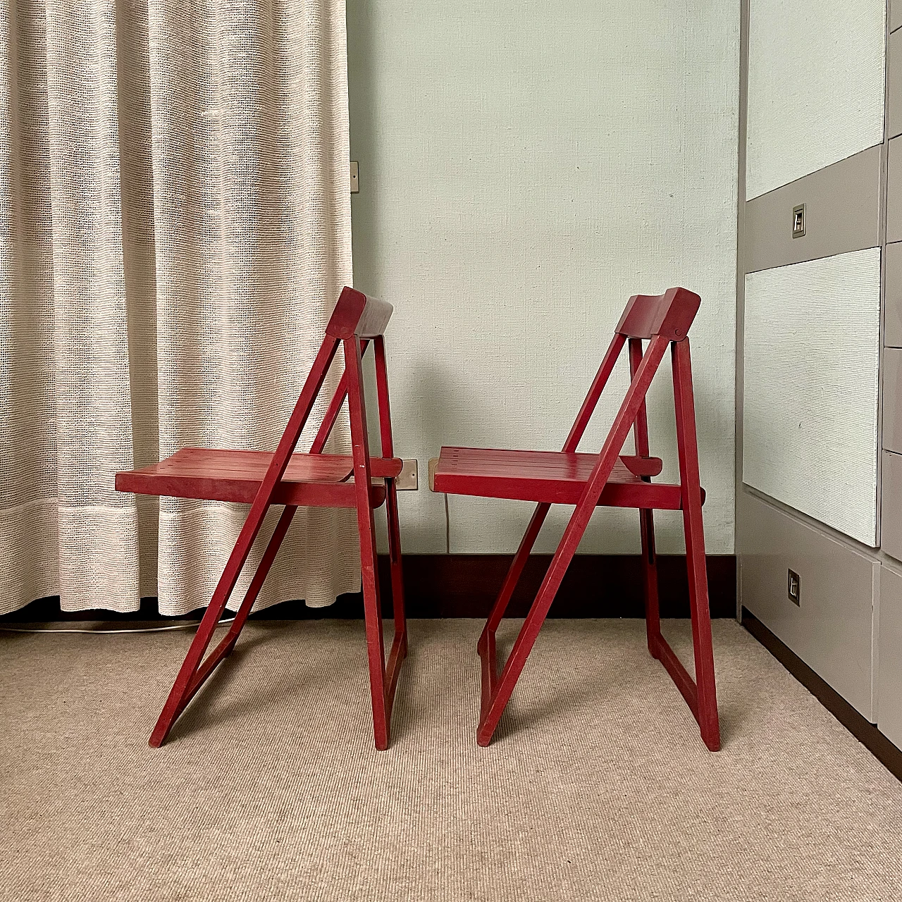 Pair of Trieste folding chairs by Aldo Jacober, 1960s 5