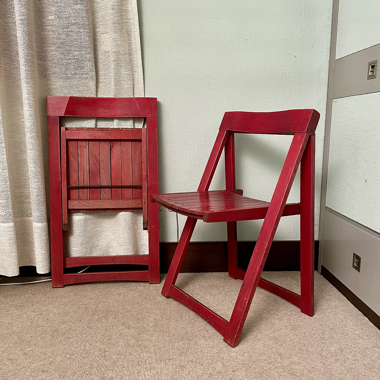 Pair of Trieste folding chairs by Aldo Jacober, 1960s 7