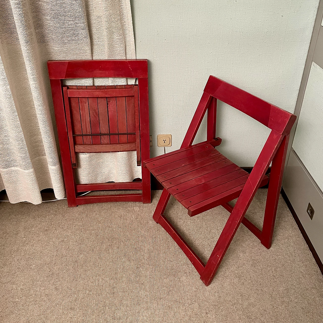 Pair of Trieste folding chairs by Aldo Jacober, 1960s 8