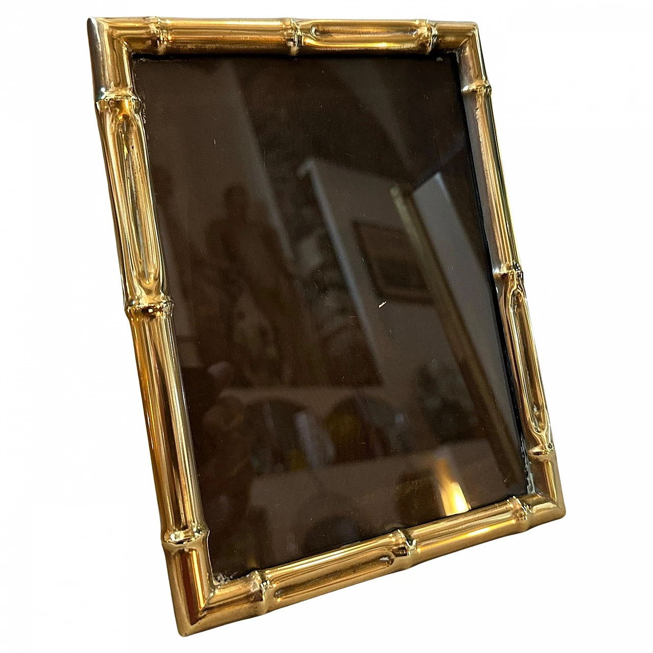 Bamboo-effect brass photo frame, 1950s 1