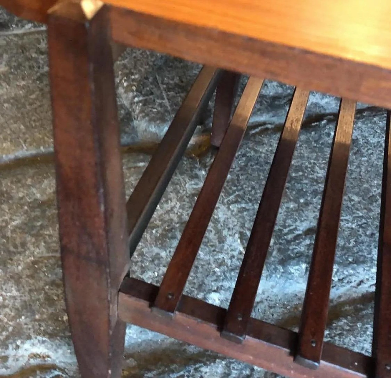 Teak and mahogany coffee table with magazine rack shelf, 1960s 5