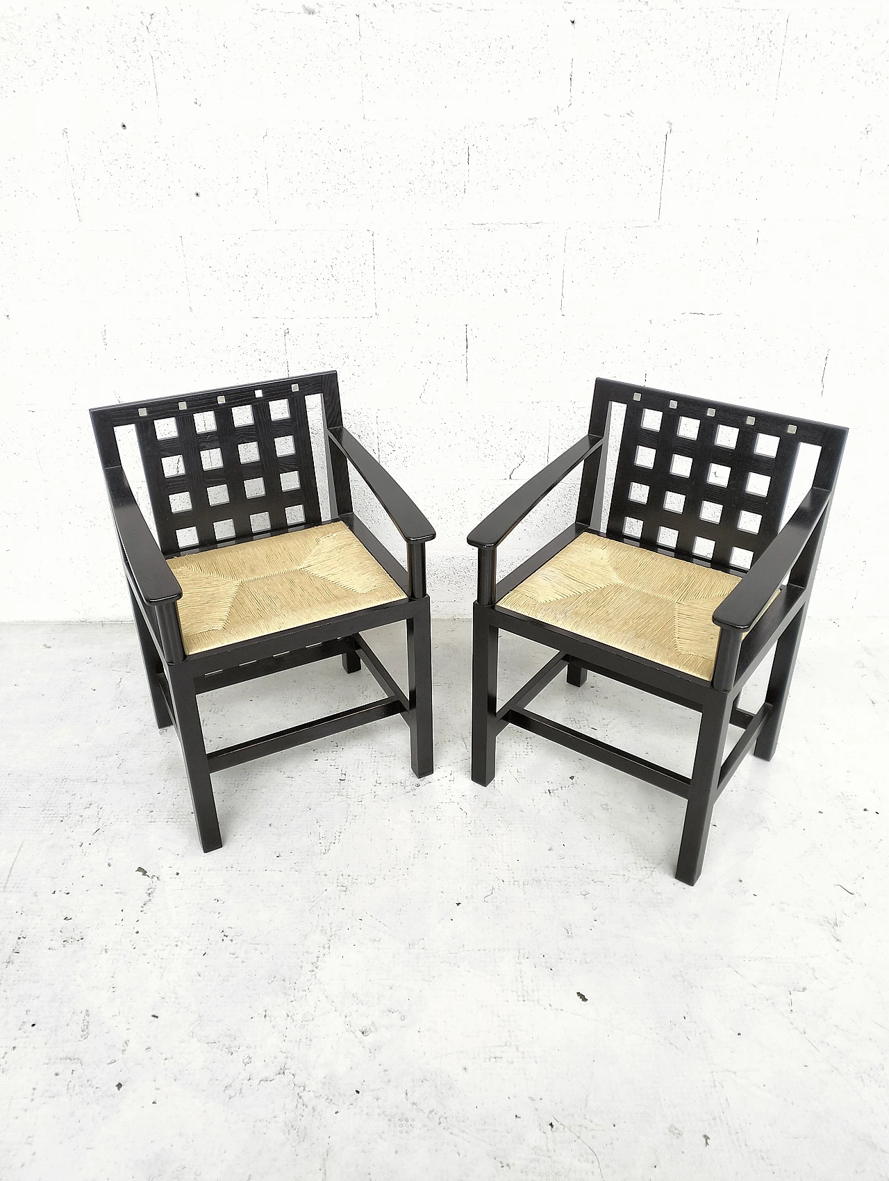 Pair of DS3 chairs by Charles Rennie Mackintosh for Cassina, 1970s 4