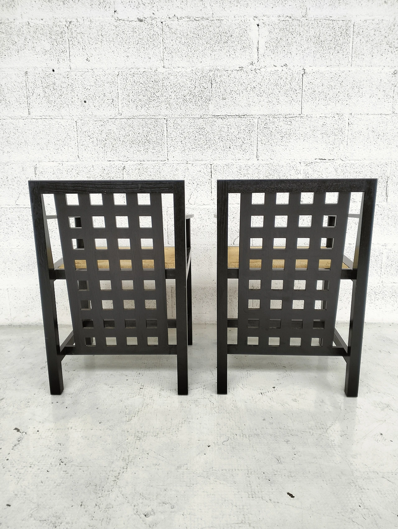 Pair of DS3 chairs by Charles Rennie Mackintosh for Cassina, 1970s 7