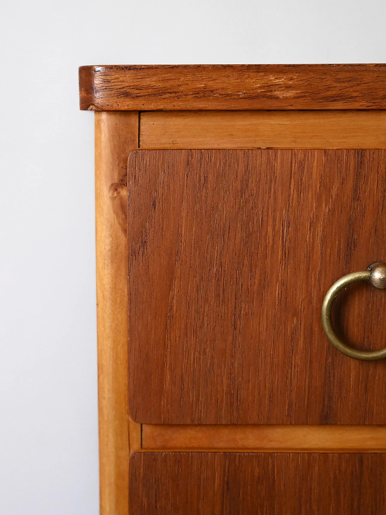 Scandinavian teak chest of drawers with black painted legs, 1960s 7