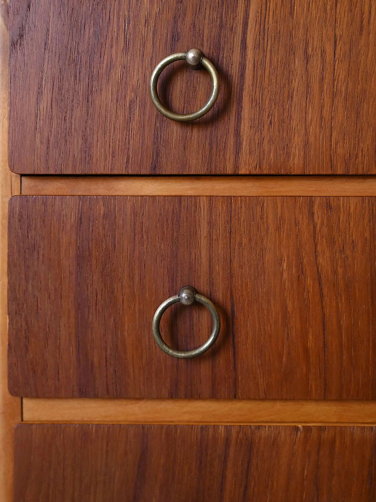 Scandinavian teak chest of drawers with black painted legs, 1960s 8