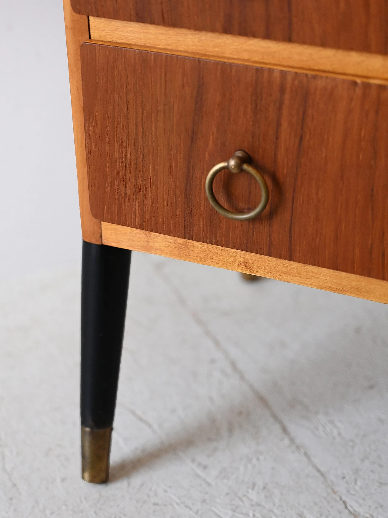 Scandinavian teak chest of drawers with black painted legs, 1960s 9