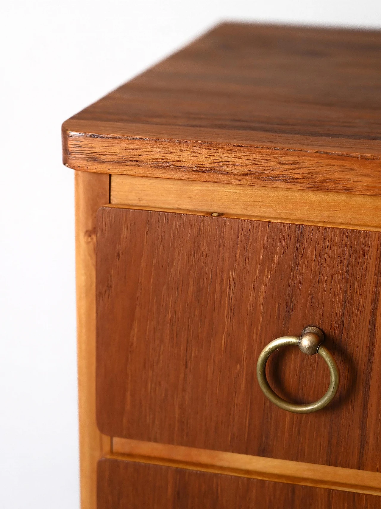 Scandinavian teak chest of drawers with black painted legs, 1960s 10