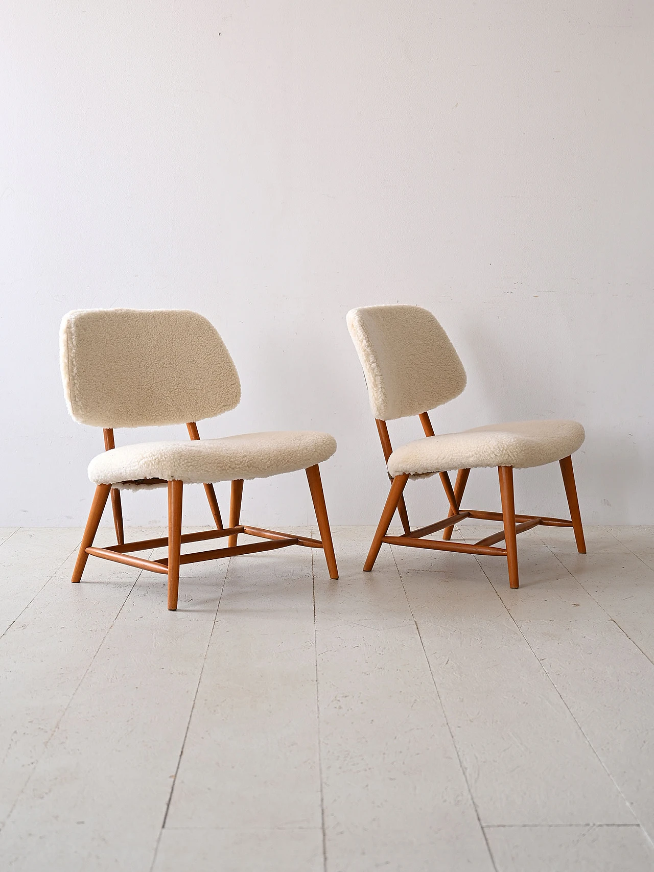 Pair of Scandinavian armchairs by Alf Svensson, 1960s 2